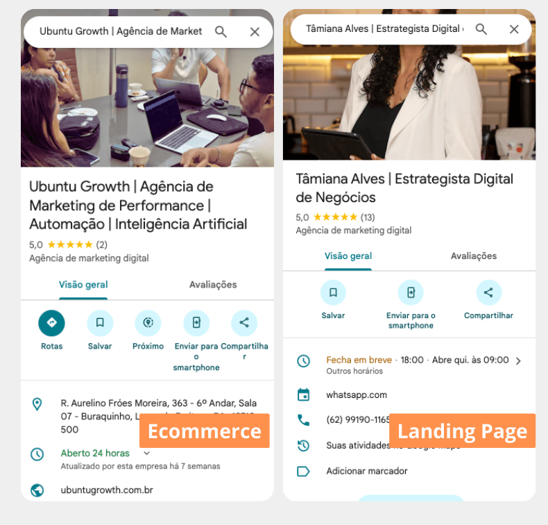 Google Meu Negócio — mockup